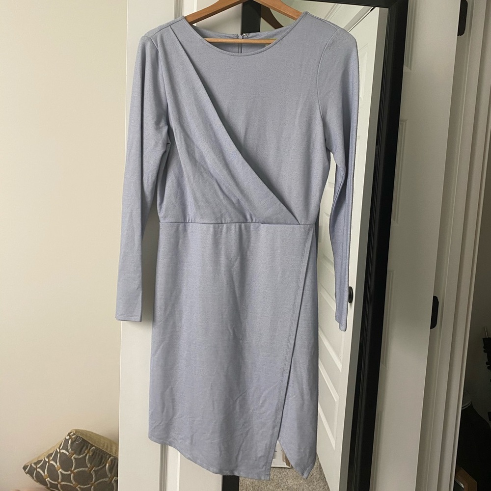 LIGHT BLUE SIDE SLIT DRESS